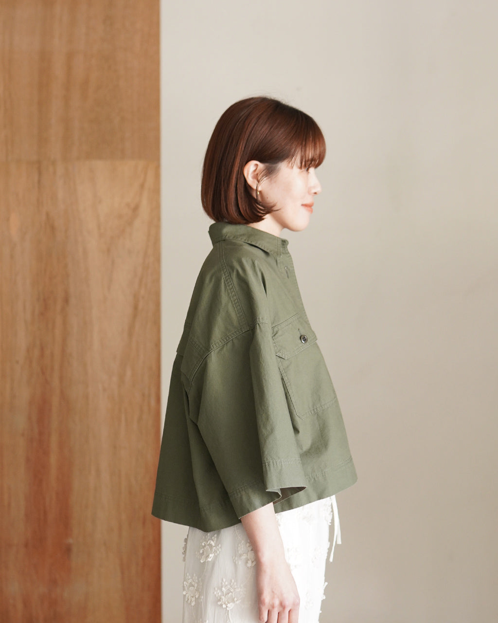 SACRA サクラ COTTON HORSE CLOTH CROPPED SHIRT コットンホースクロス クロップドシャツ | Crouka(クローカ)