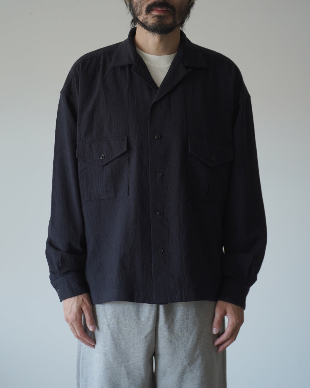 Wool Open Collar Shirt SSA0203