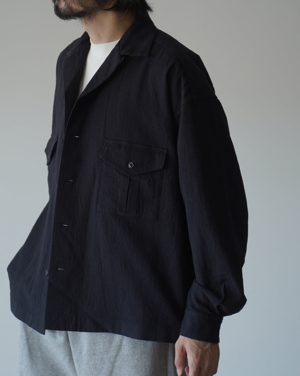 Wool Open Collar Shirt SSA0203