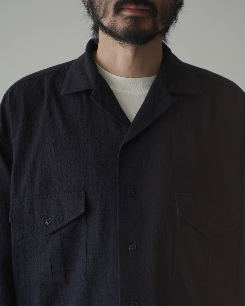 Wool Open Collar Shirt SSA0203