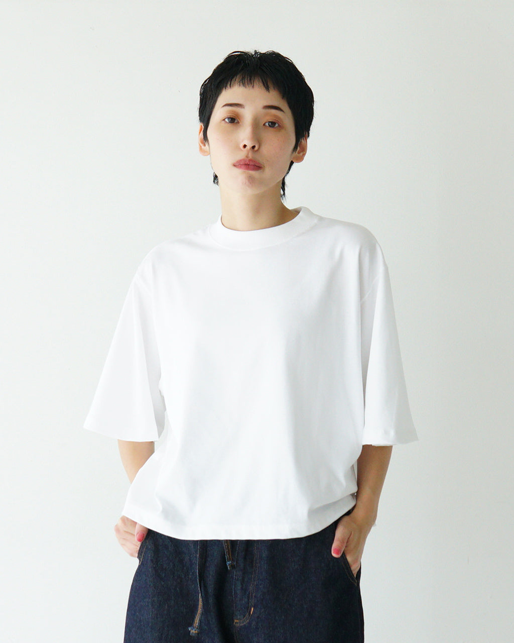 【SALE!20%OFF】SETTO セット 半袖Tシャツ MOON-T ムーンT カットソー 袖フレア クルーネック プルオーバー ニュアンスカラー STTS0014
