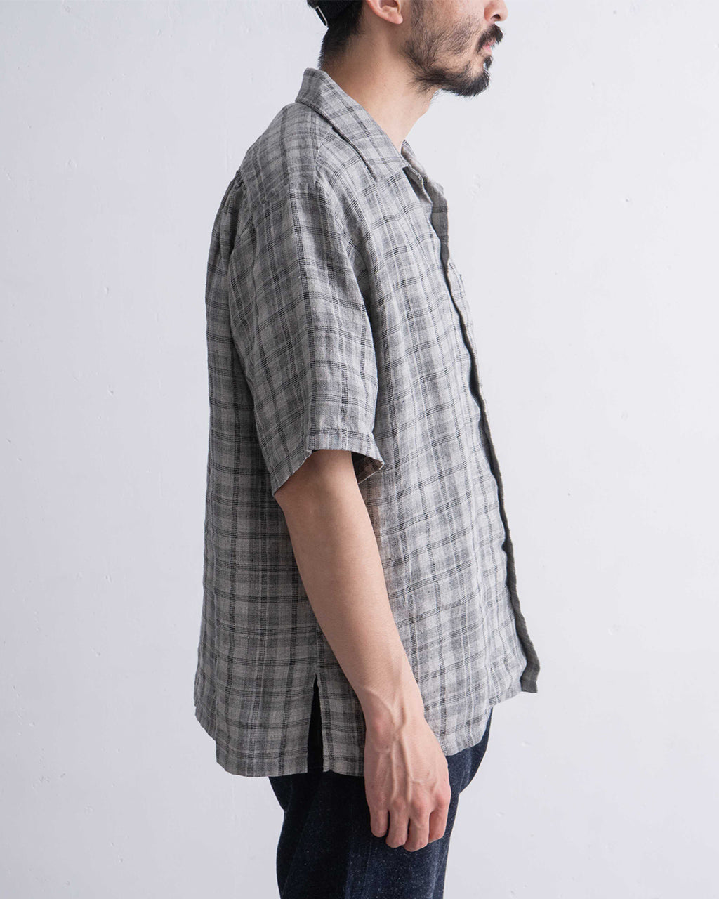 SEUVAS ソウバス リネン オープンカラー 半袖シャツ Linen Open-Necked SS Shirt ドライタッチ チェック SV-SH-014【送料無料】