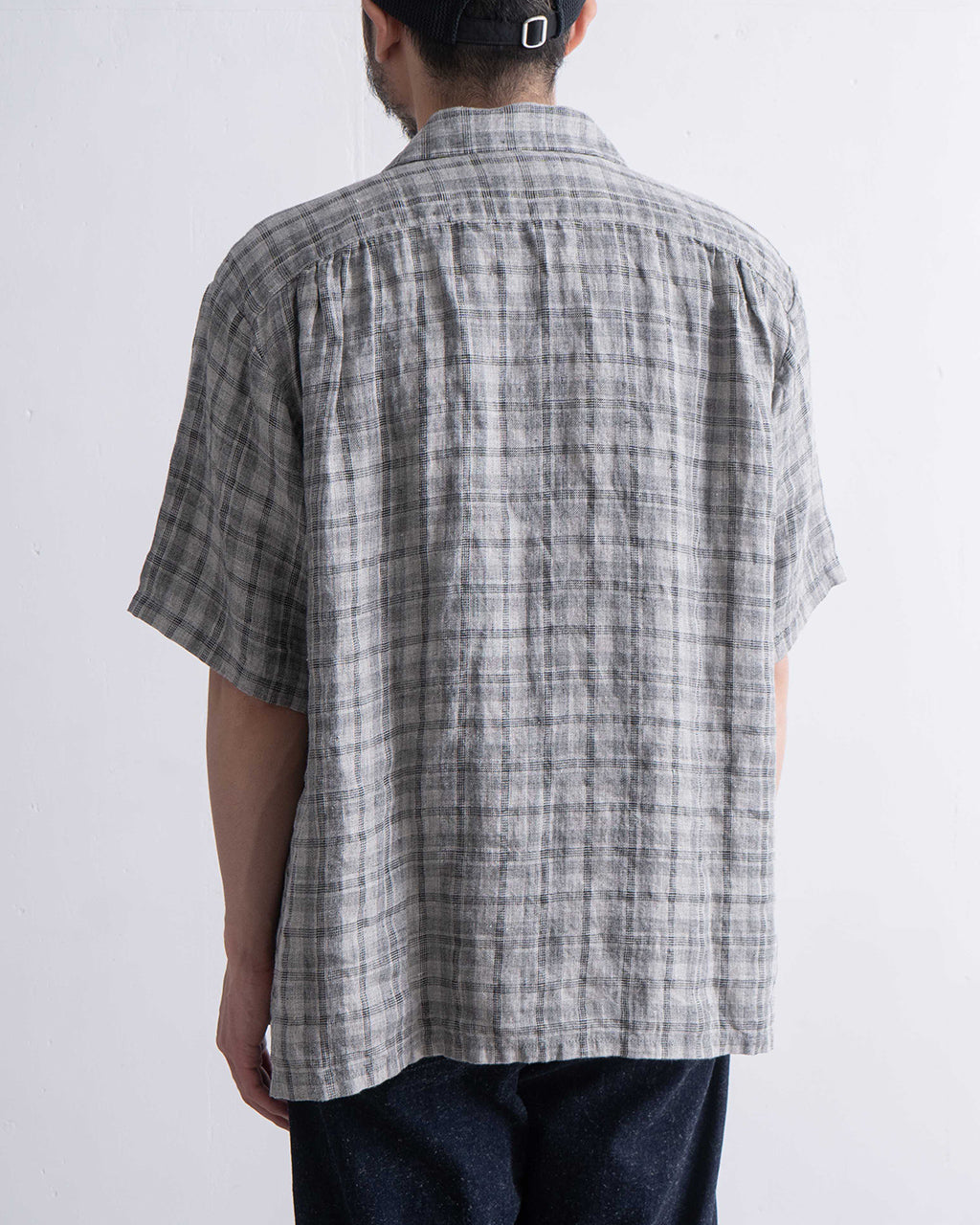 SEUVAS ソウバス リネン オープンカラー 半袖シャツ Linen Open-Necked SS Shirt ドライタッチ チェック SV-SH-014【送料無料】