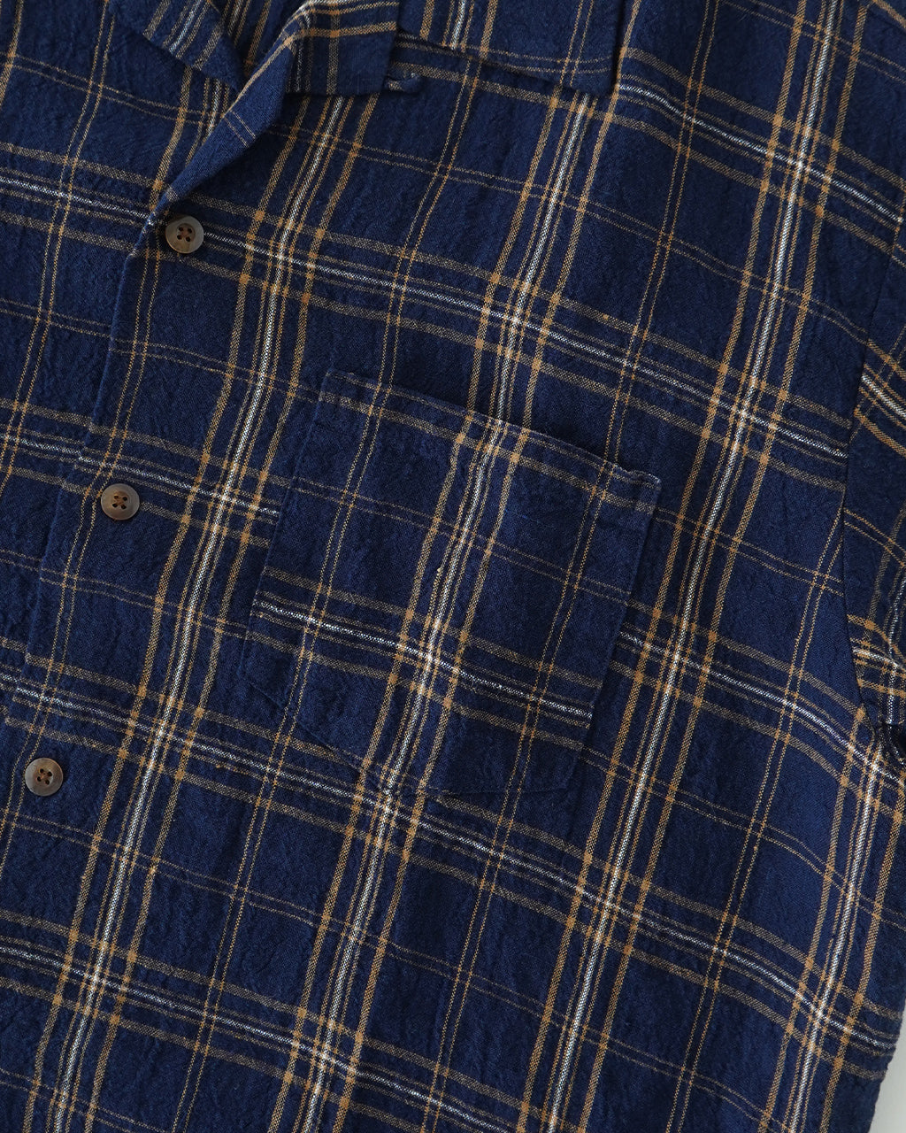 SEUVAS ソウバス リネン オープンカラー 半袖シャツ Linen Open-Necked SS Shirt ドライタッチ チェック SV-SH-014【送料無料】