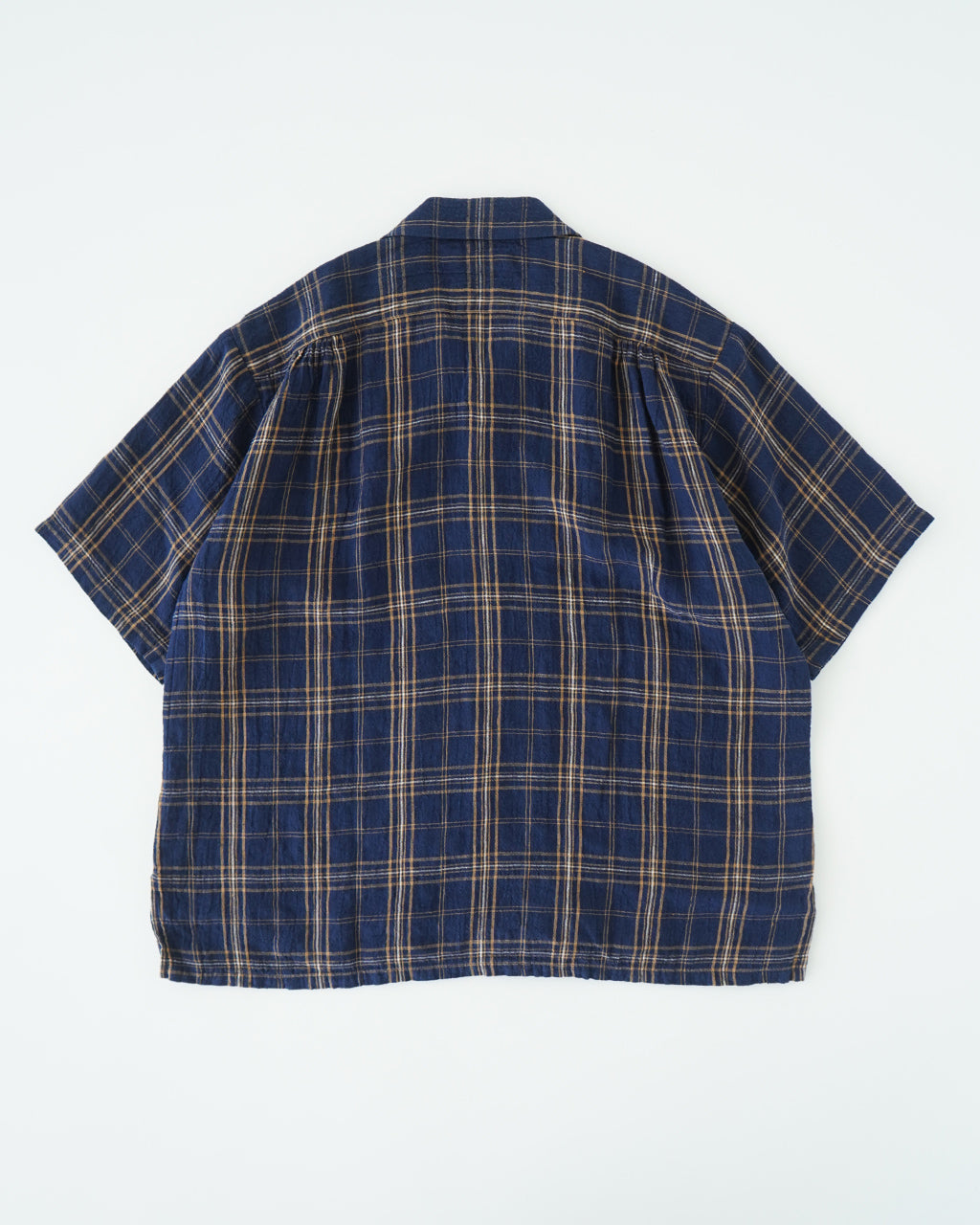 SEUVAS ソウバス リネン オープンカラー 半袖シャツ Linen Open-Necked SS Shirt ドライタッチ チェック SV-SH-014【送料無料】