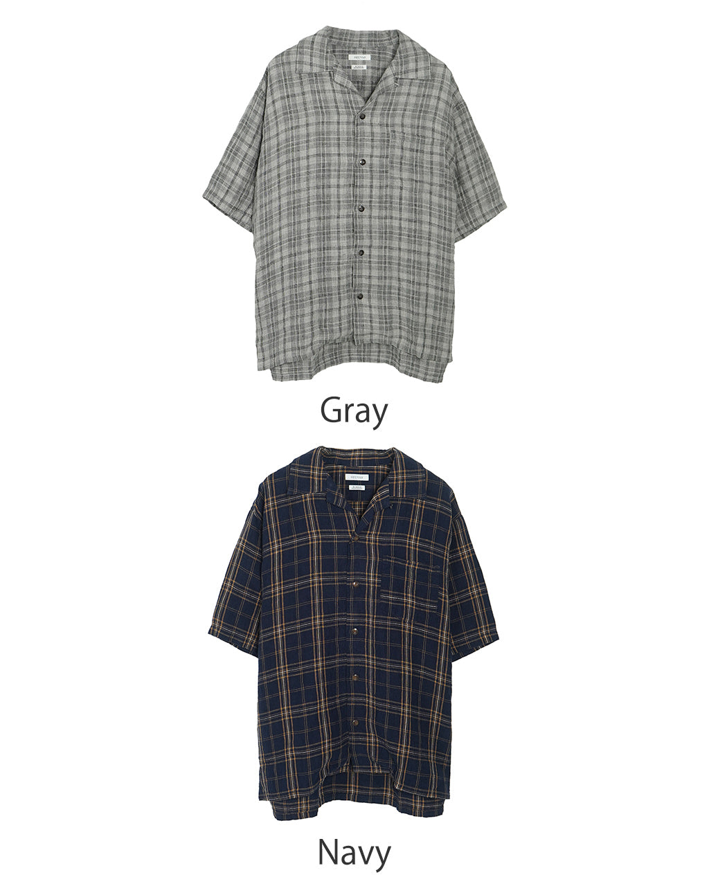 SEUVAS ソウバス リネン オープンカラー 半袖シャツ Linen Open-Necked SS Shirt ドライタッチ チェック SV-SH-014【送料無料】