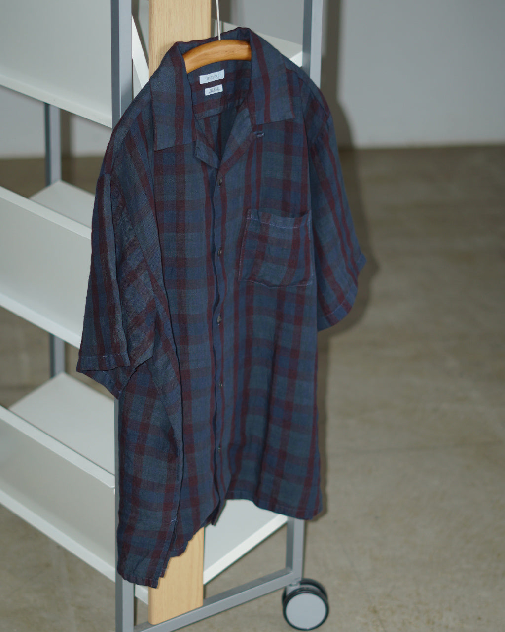 SEUVAS LINEN OPEN COLLAR SHIRT OVER DYED SV-SH-034 リネン チェック オープンカラーシャツ 半袖|Crouka(クローカ)