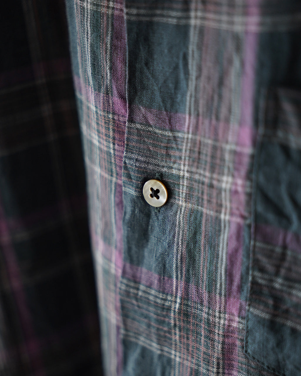 SEUVAS LINEN OPEN COLLAR SHIRT SV-SH-033 リネン チェック オープンカラーシャツ 半袖|Crouka(クローカ)
