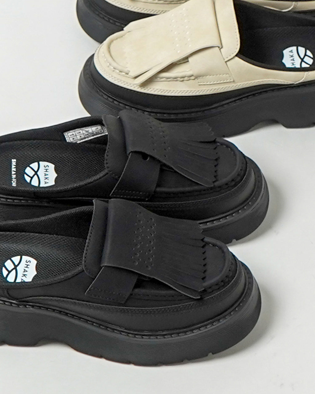SHAKA シャカ 厚底ローファー ミュール KILT LOAFER MULE CHUNKY キルトローファーミュールチャンキー シューズ スリッポン プラットフォーム 2WAY SK-308【送料無料】