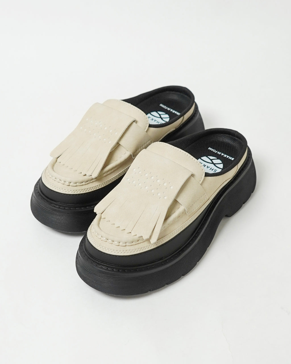 SHAKA シャカ 厚底ローファー ミュール KILT LOAFER MULE CHUNKY キルトローファーミュールチャンキー シューズ スリッポン プラットフォーム 2WAY SK-308【送料無料】