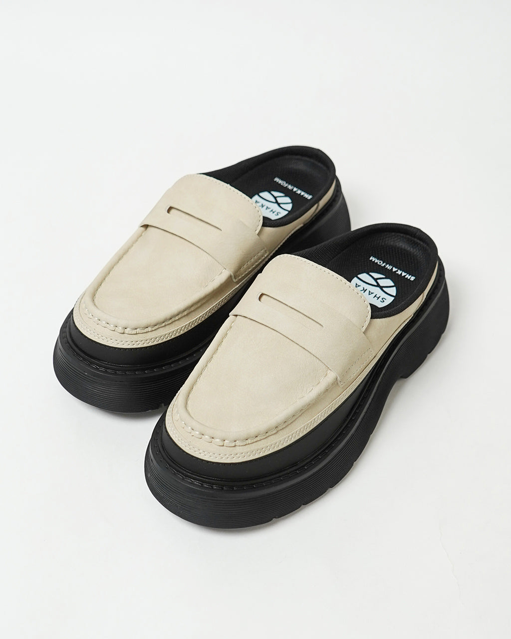 SHAKA シャカ 厚底ローファー ミュール KILT LOAFER MULE CHUNKY キルトローファーミュールチャンキー シューズ スリッポン プラットフォーム 2WAY SK-308【送料無料】