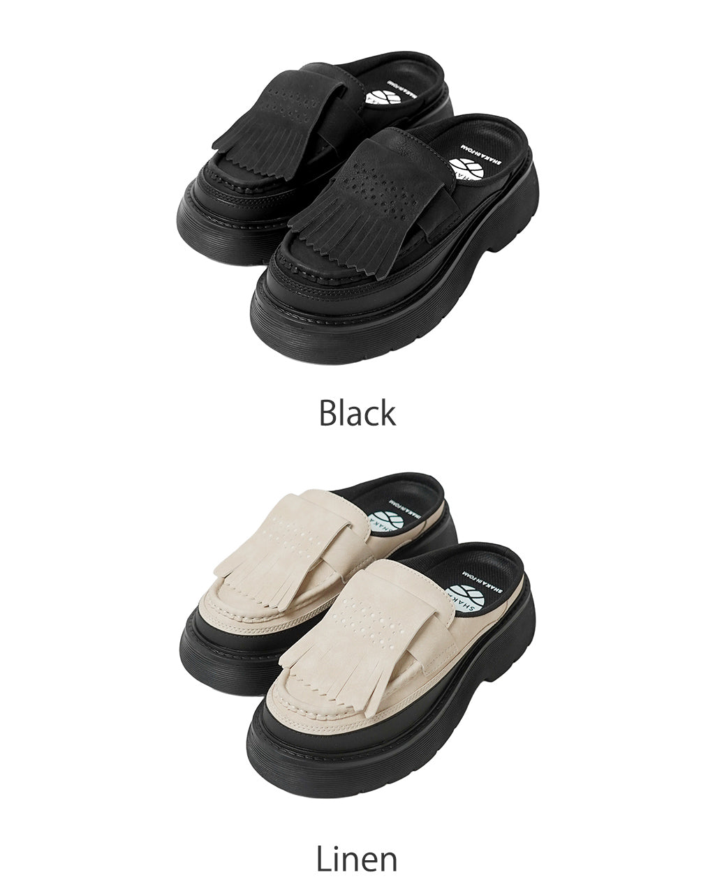 SHAKA シャカ 厚底ローファー ミュール KILT LOAFER MULE CHUNKY キルトローファーミュールチャンキー シューズ スリッポン プラットフォーム 2WAY SK-308【送料無料】