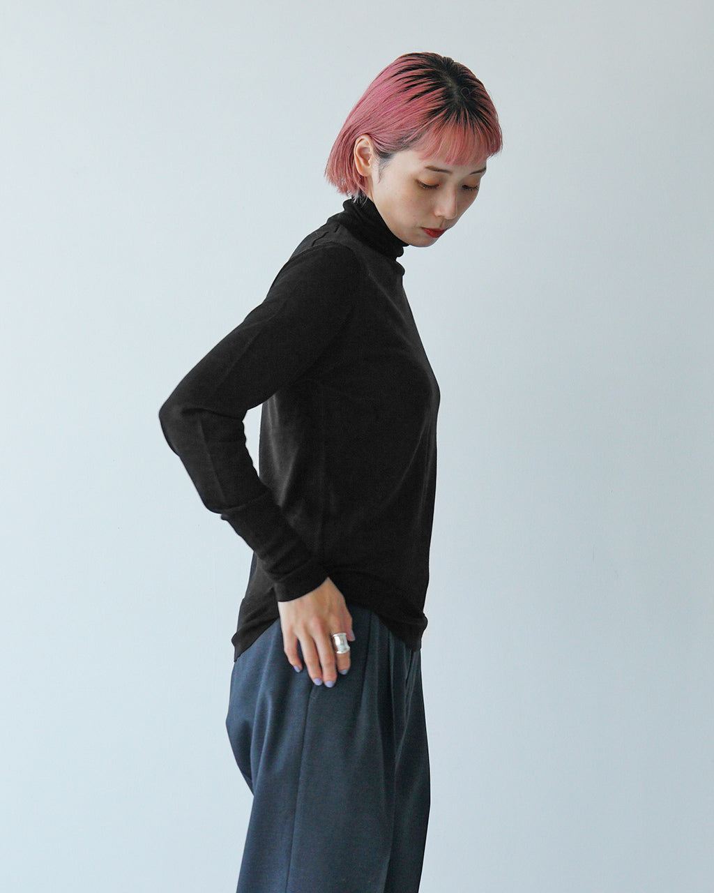 ハイネックニット レディース COTTON SILK HIGH NECK KNIT コットン シルク 24AMSNI10