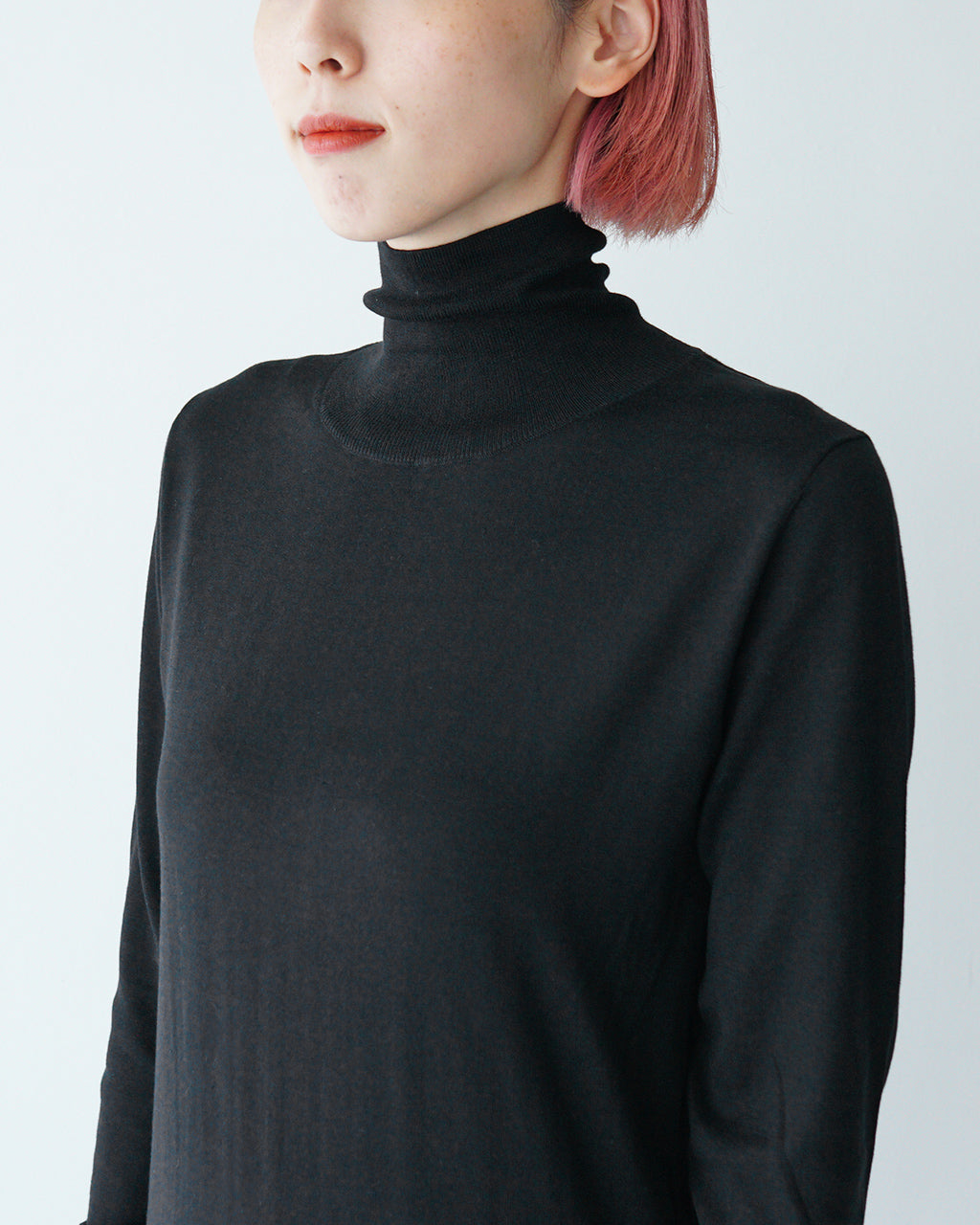 ハイネックニット レディース COTTON SILK HIGH NECK KNIT コットン シルク 24AMSNI10
