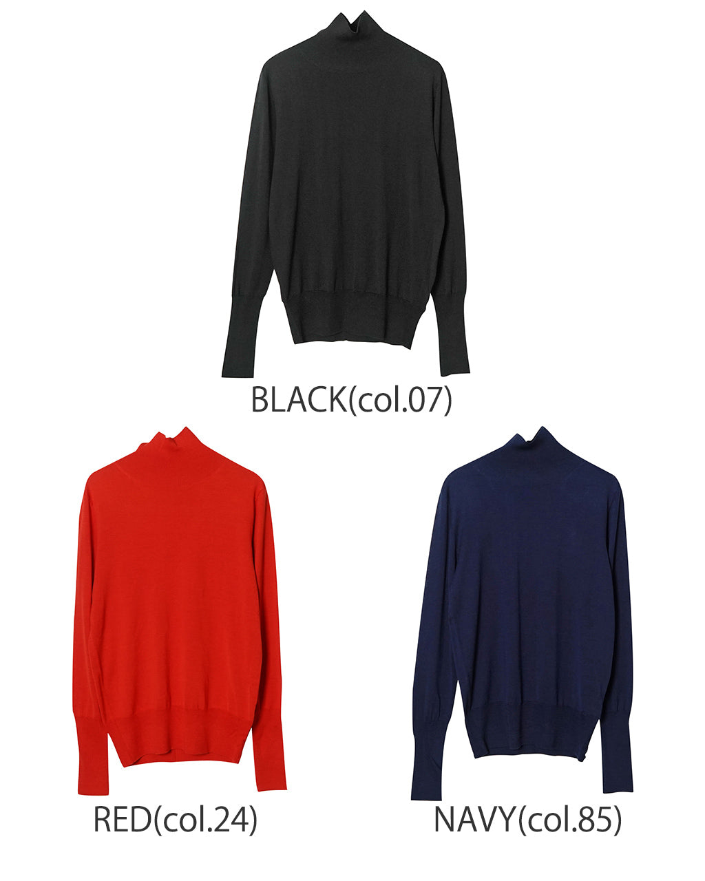 ハイネックニット レディース COTTON SILK HIGH NECK KNIT コットン シルク 24AMSNI10