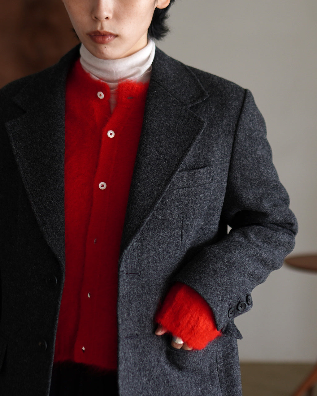 WOOL SINGLE BREASTED JACKET 25AMSJK03