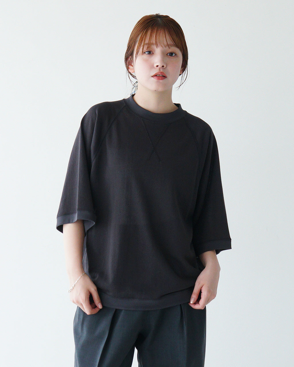 THE SHINZONE シンゾーン シアー ハーフスリーブ Tシャツ 夏トップス SHEER HALF SLEEVES SWEATSHIRT クルーネック プルオーバー 25MMSCU08【送料無料】