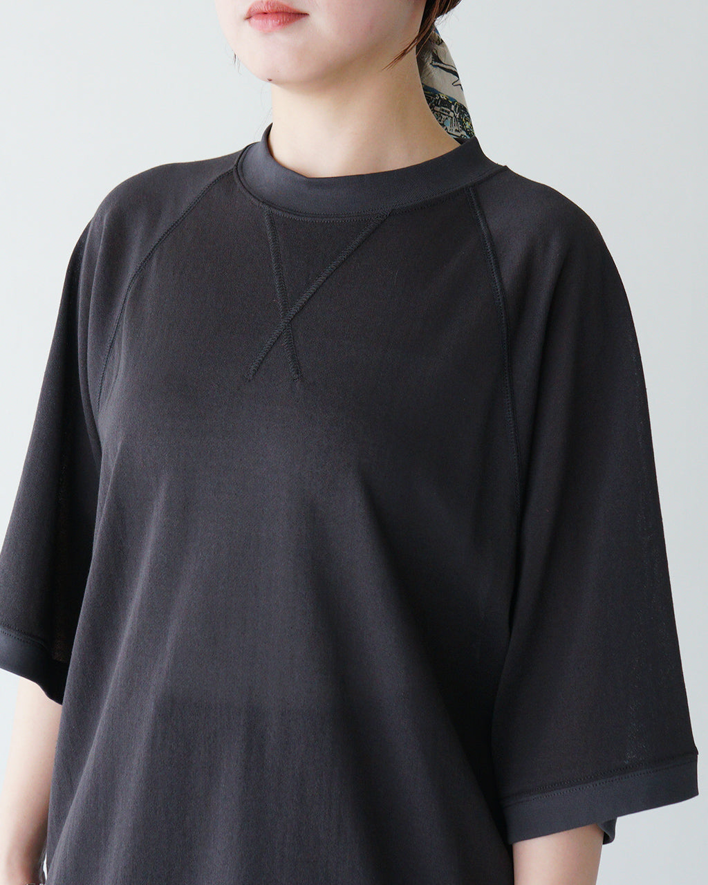 【SALE!20%OFF】シアー ハーフスリーブ Tシャツ 夏トップス SHEER HALF SLEEVES SWEATSHIRT クルーネック プルオーバー 25MMSCU08
