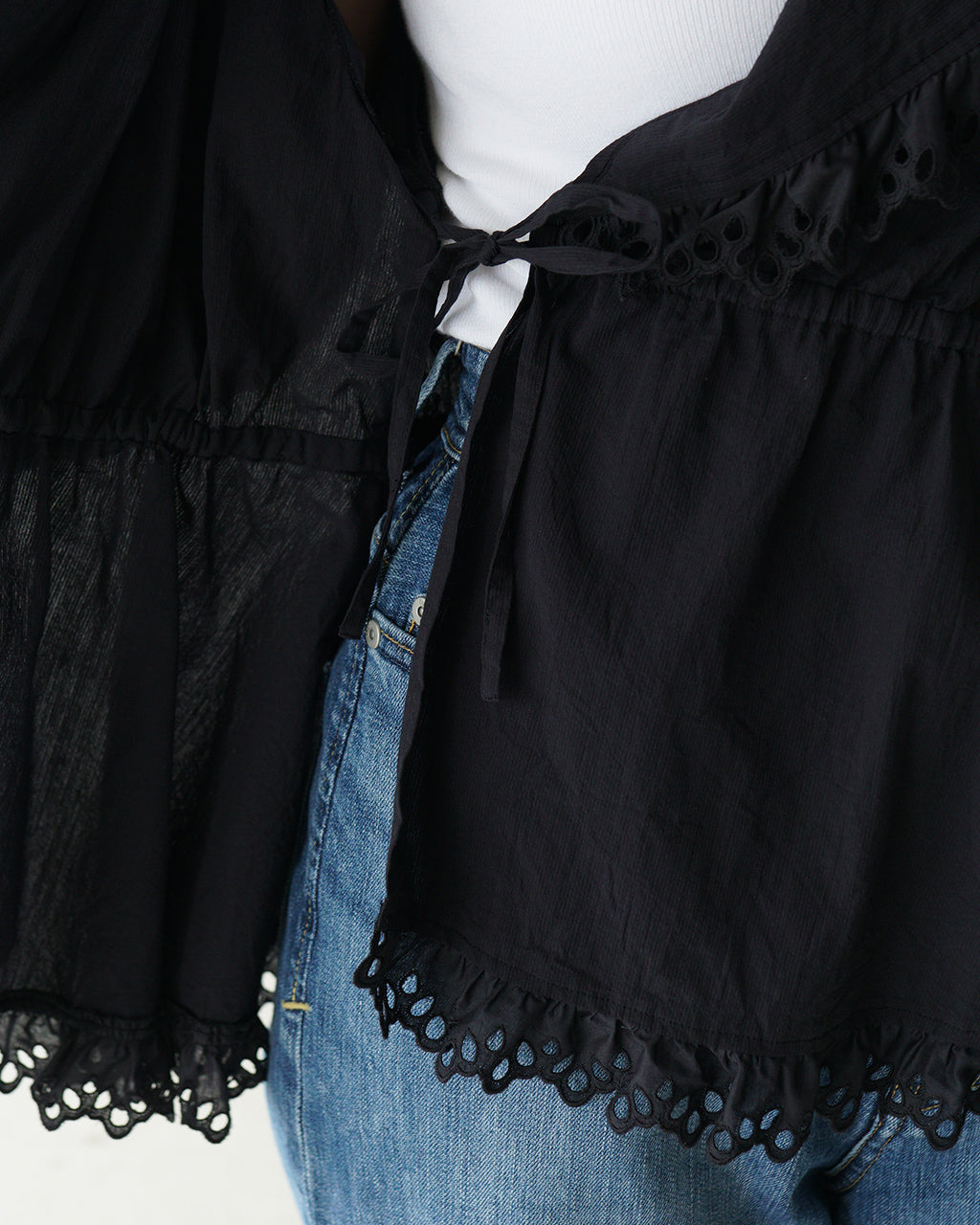 THE SHINZONE シンゾーン カシュクールブラウス CACHE COUER BLOUSE コットン レース シャツ ヴィンテージ風 ギャザー 25SMSBL02 【送料無料】