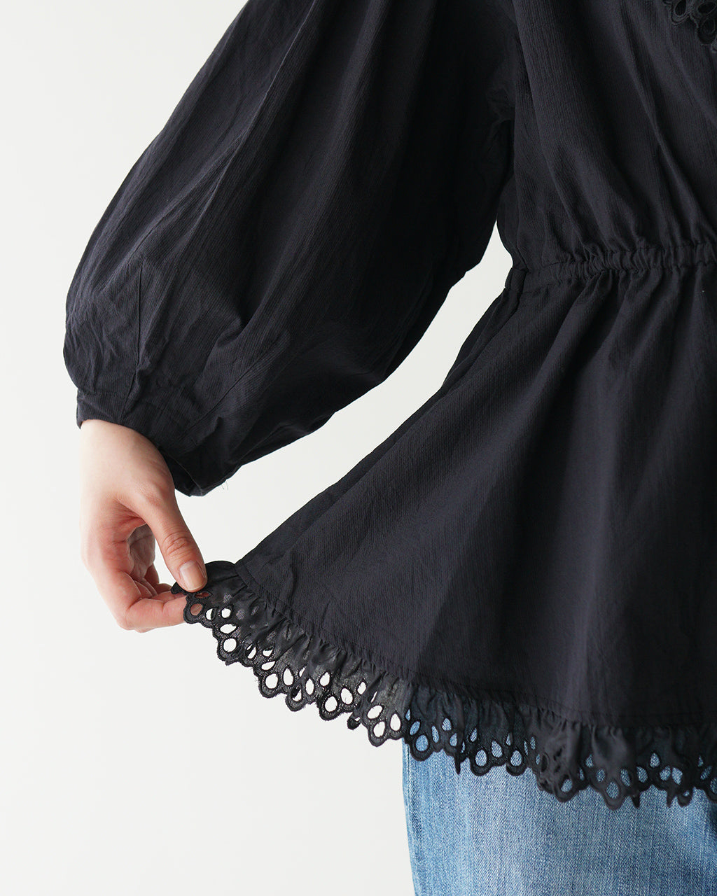 THE SHINZONE シンゾーン カシュクールブラウス CACHE COUER BLOUSE コットン レース シャツ ヴィンテージ風 ギャザー 25SMSBL02 【送料無料】