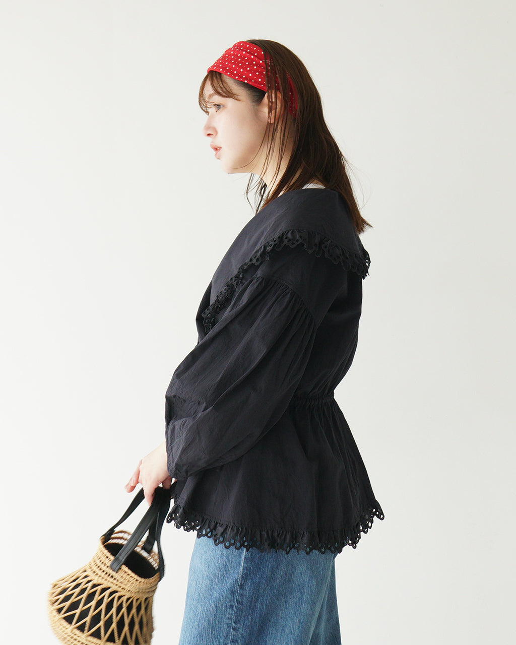 THE SHINZONE シンゾーン カシュクールブラウス CACHE COUER BLOUSE コットン レース シャツ ヴィンテージ風 ギャザー 25SMSBL02 【送料無料】