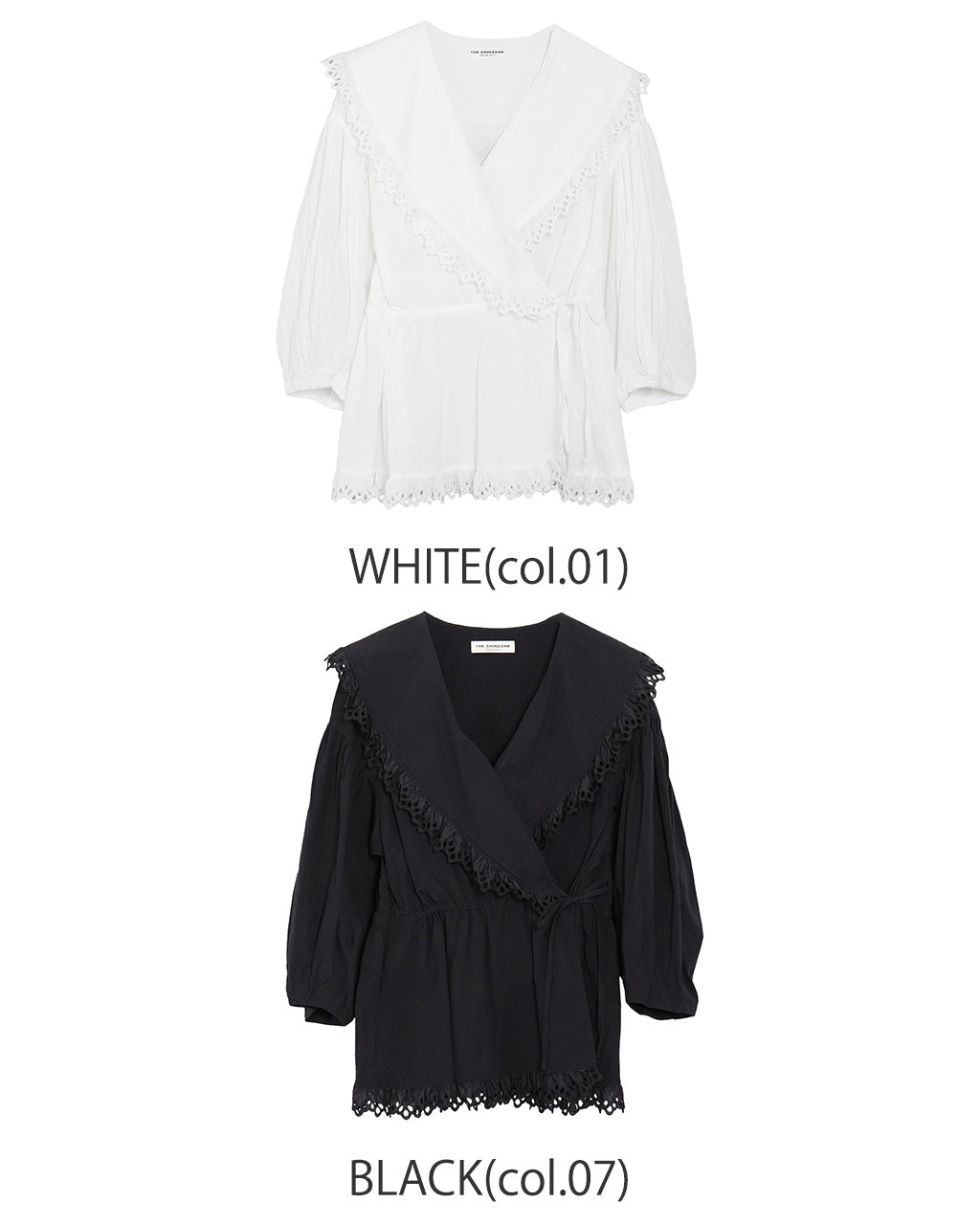 THE SHINZONE シンゾーン カシュクールブラウス CACHE COUER BLOUSE コットン レース シャツ ヴィンテージ風 ギャザー 25SMSBL02 【送料無料】