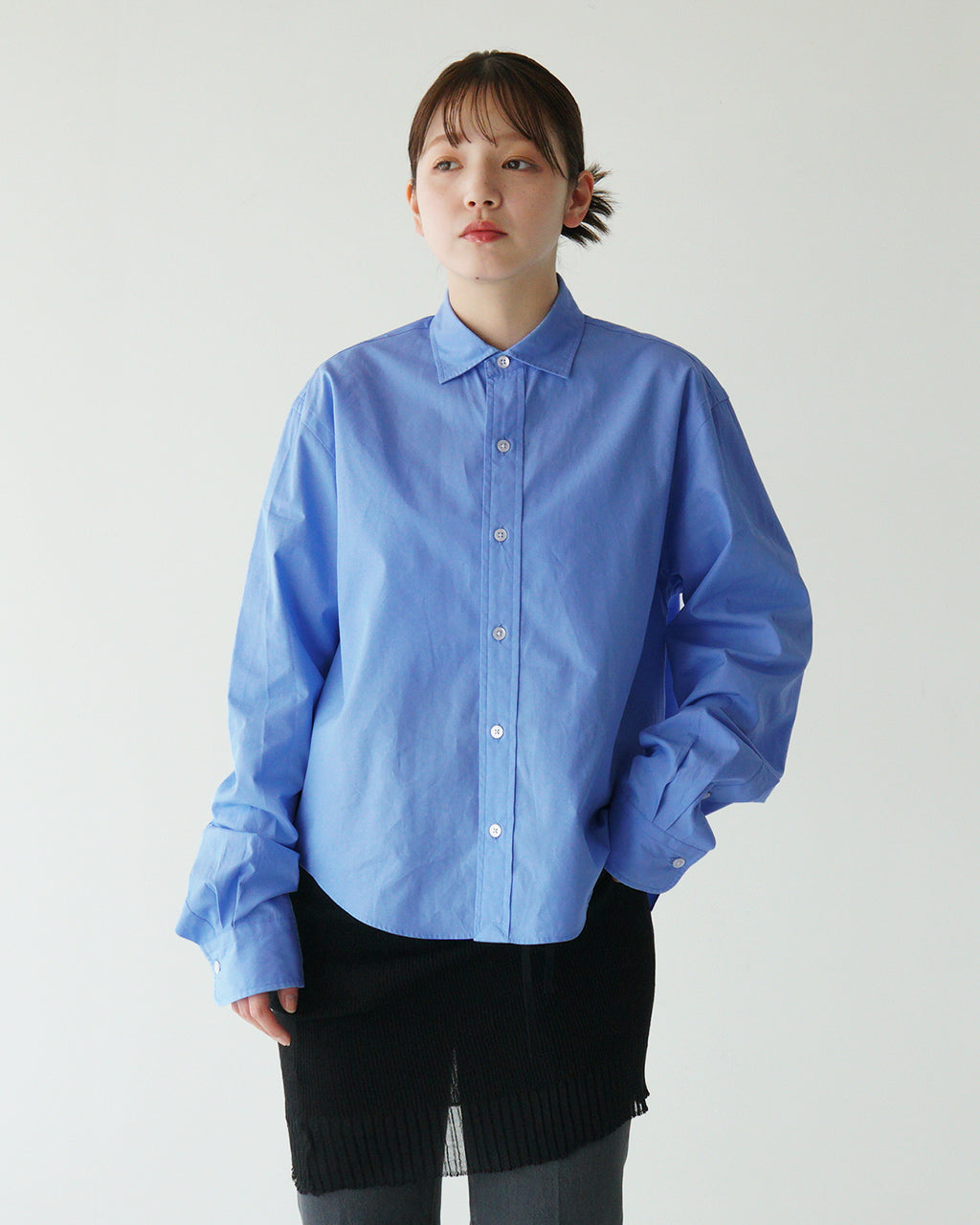 ショートペックシャツ SHORT PECK SHIRT コットン100% ワイドスプレッド襟 シンプル 日本製 25SMSBL12