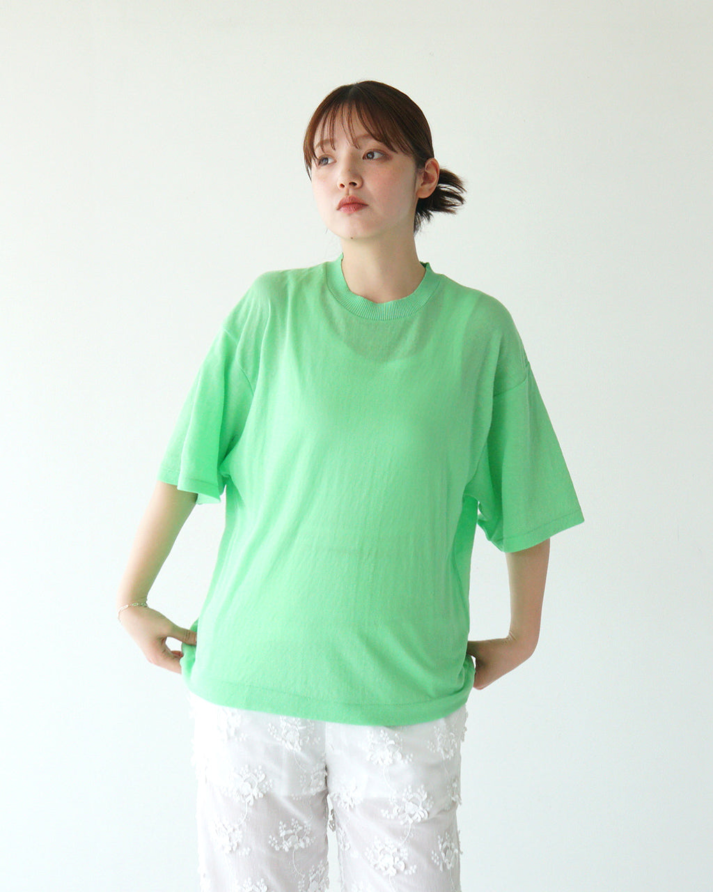 【SALE!40%OFF】シアー ガーゼ ハーフスリーブTシャツ SHEER GAUZE HALF SLEEVE TEE 半袖 クルーネック プルオーバー 日本製 25SMSCU01
