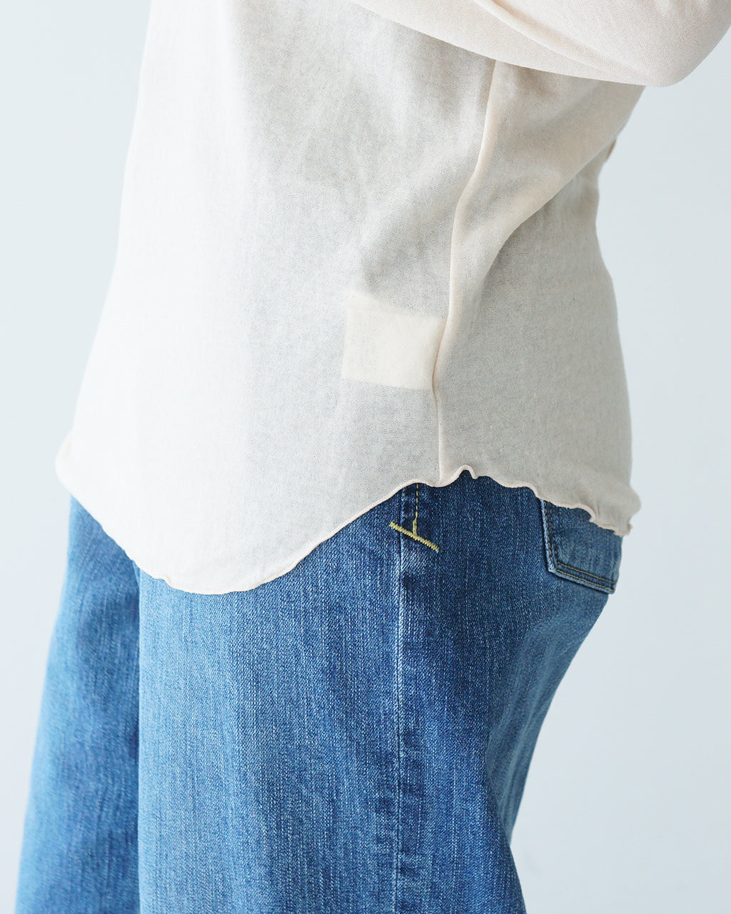 \早得24時間限定ポイント10倍/THE SHINZONE シンゾーン シアーガーゼ 長袖Tシャツ SHEER GAUZE LONG SLEEVE TEE レイヤード カットソー インナートップス ストレッチ 日本製 25SMSCU02 【送料無料】