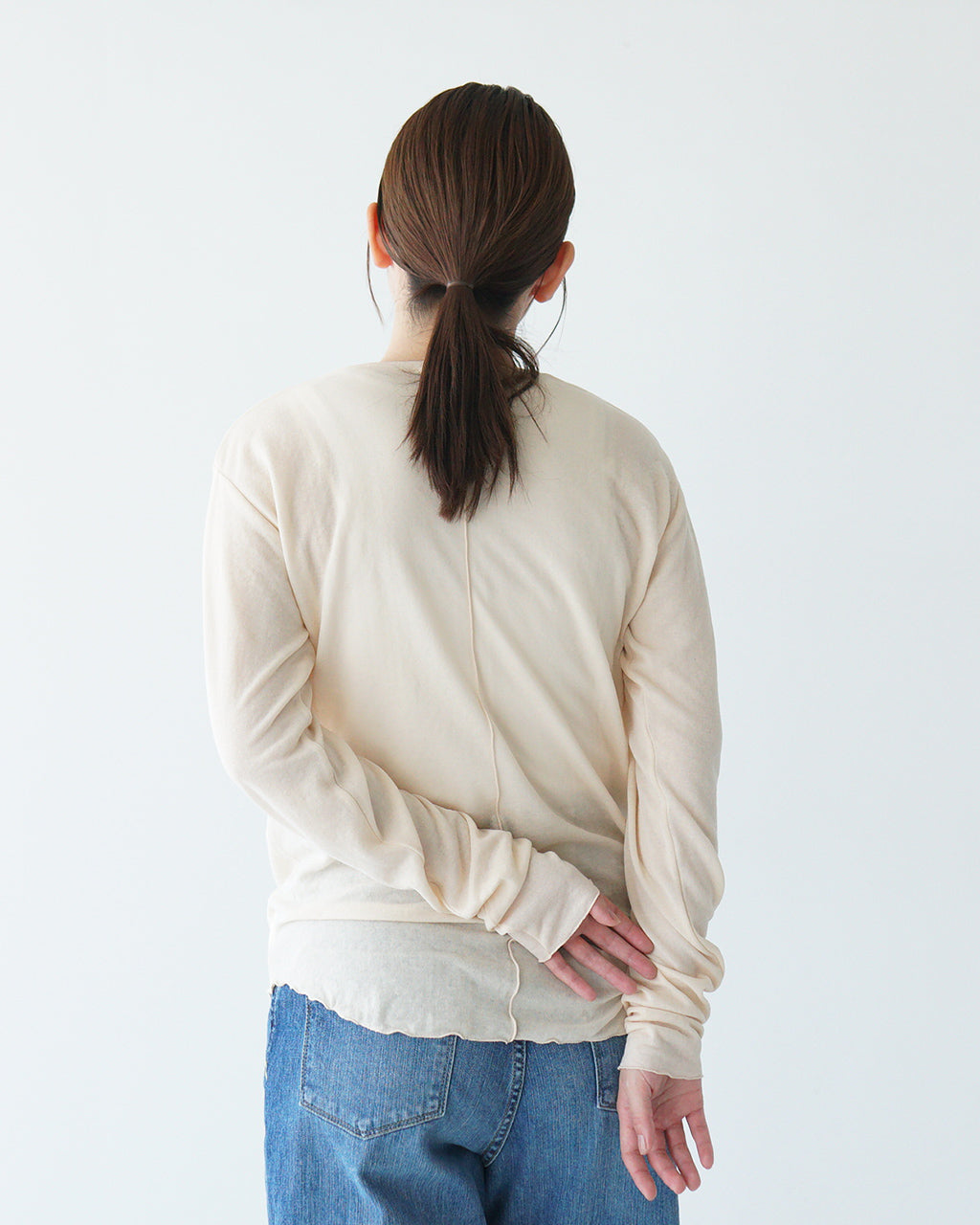 \早得24時間限定ポイント10倍/THE SHINZONE シンゾーン シアーガーゼ 長袖Tシャツ SHEER GAUZE LONG SLEEVE TEE レイヤード カットソー インナートップス ストレッチ 日本製 25SMSCU02 【送料無料】