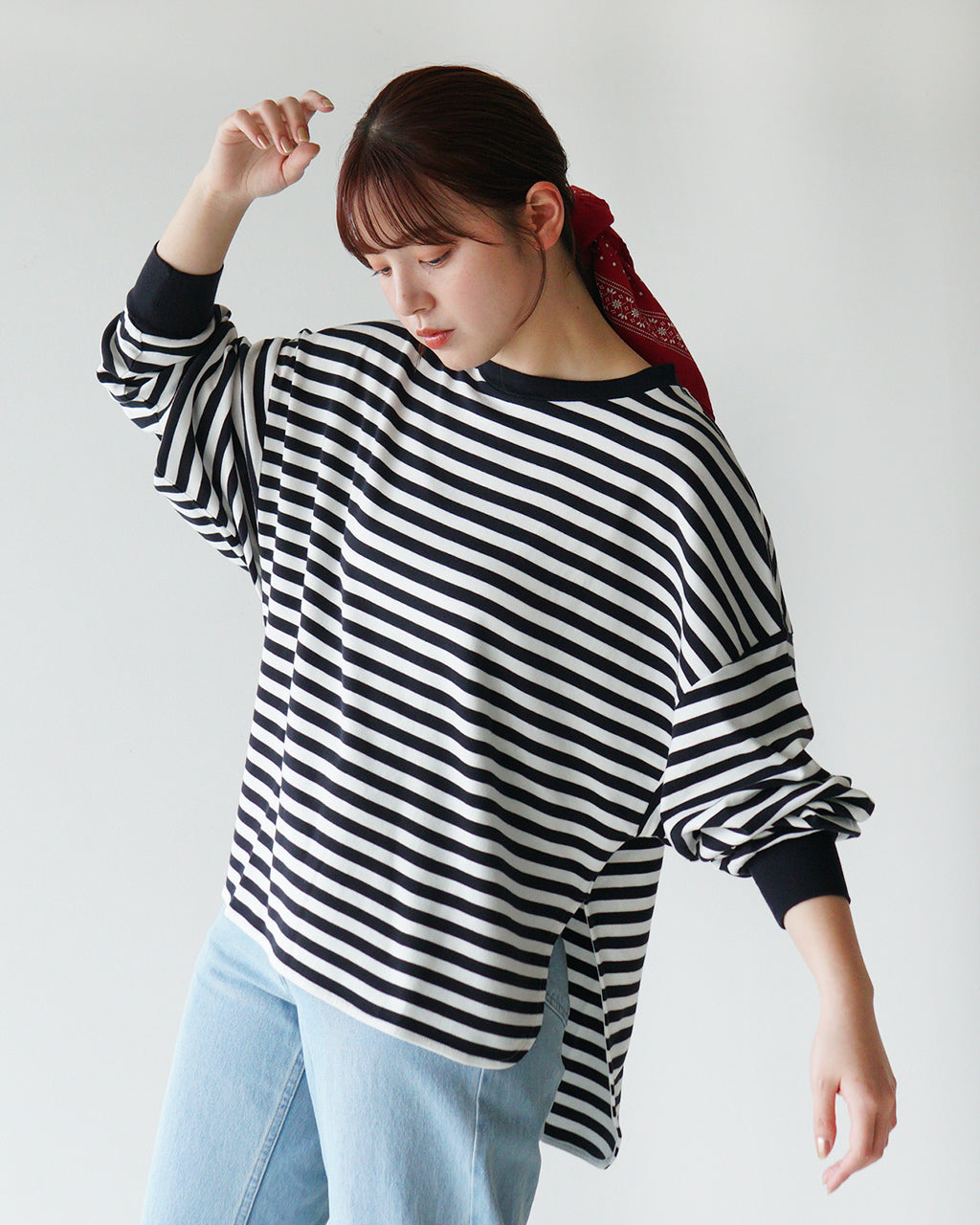 THE SHINZONE 신존 보더 롱 슬리브 T셔츠 FRENCH STRIPED LONGSLEEVE TEE 컷소우 롱 T 25 SMSCU04 긴팔
