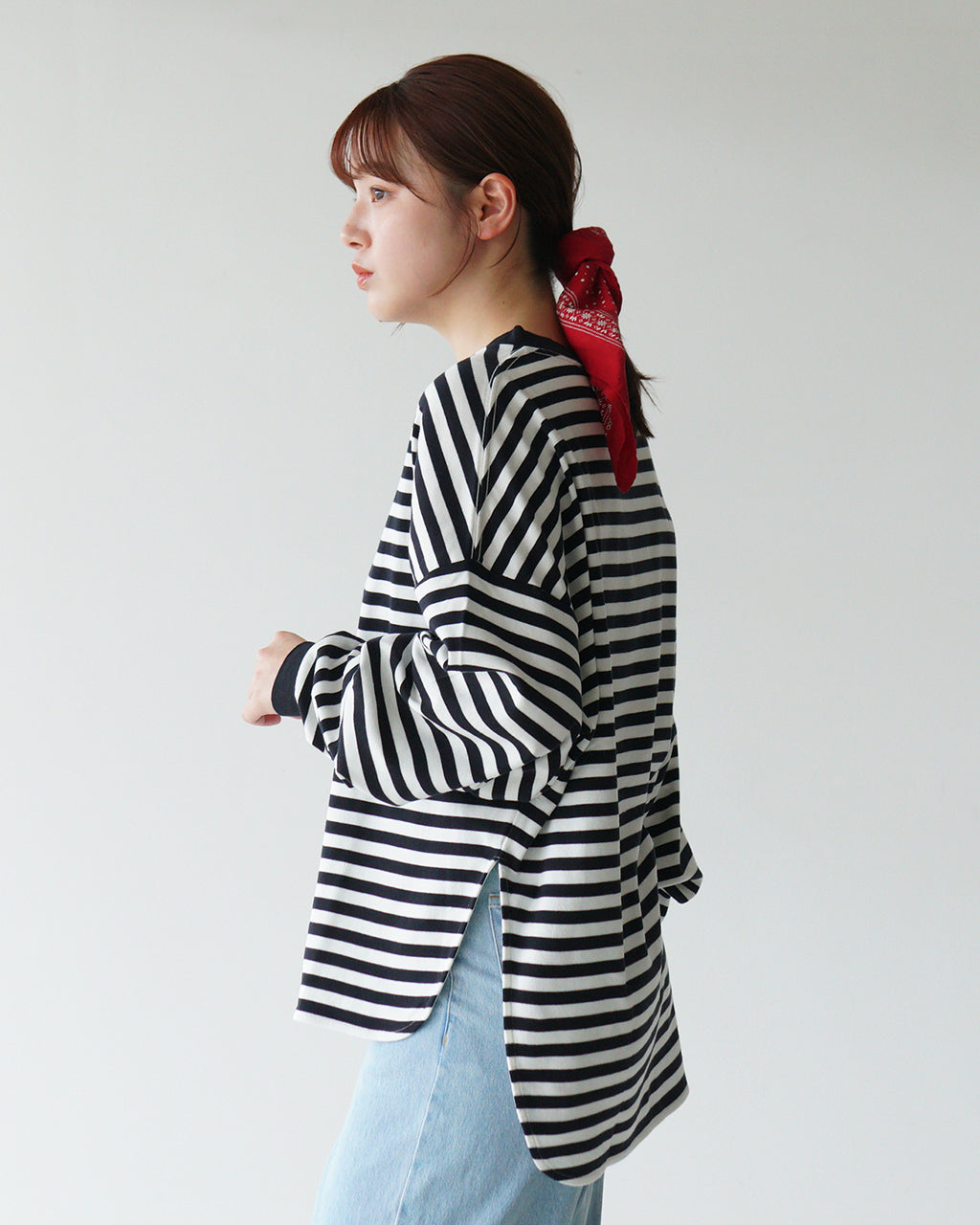 THE SHINZONE 신존 보더 롱 슬리브 T셔츠 FRENCH STRIPED LONGSLEEVE TEE 컷소우 롱 T 25 SMSCU04 긴팔