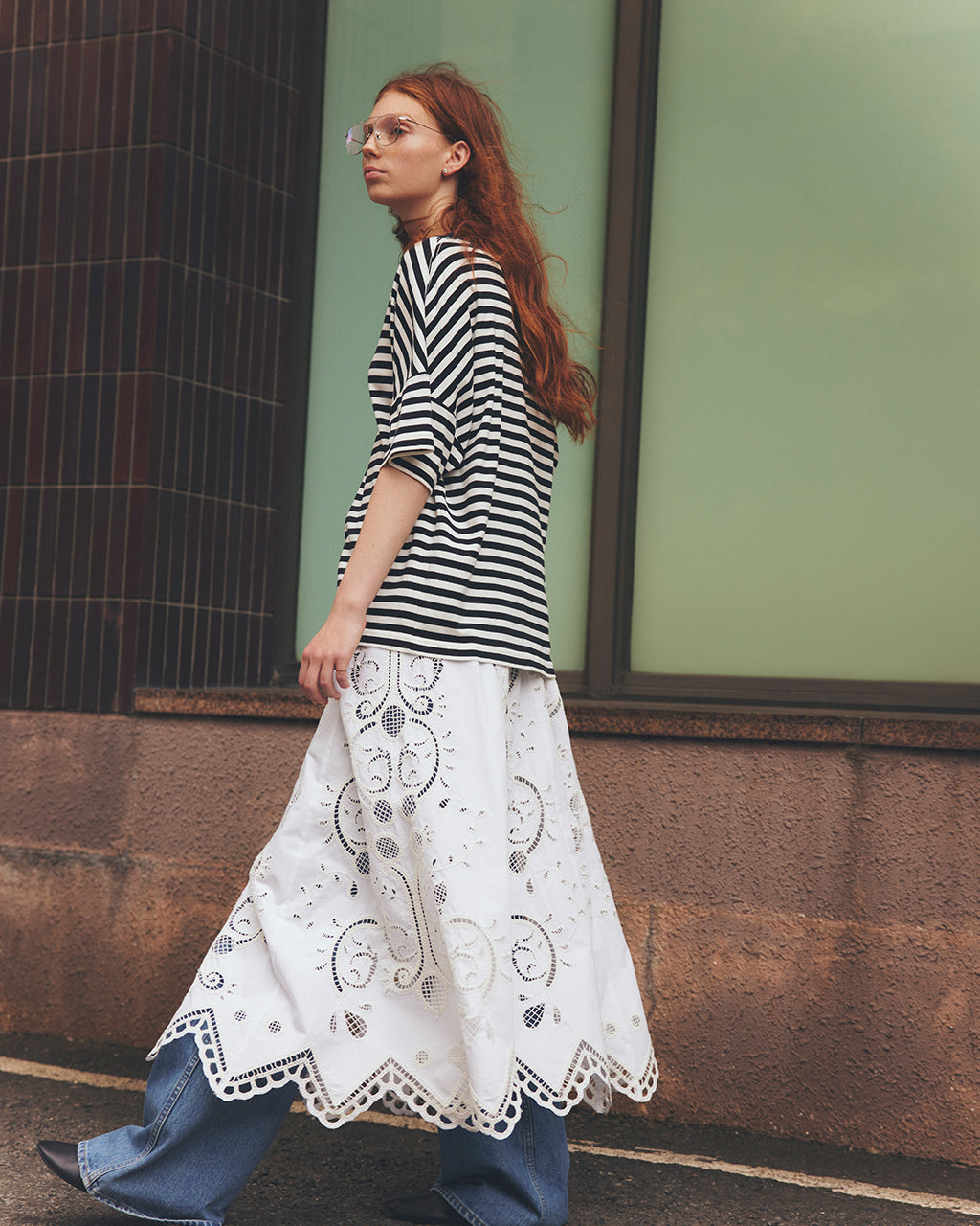 THE SHINZONE 신존 스트라이프 하프 슬리브 T셔츠 보더 T셔츠 FRENCH STRIPED HALF SLEEVE TEE 25SMSCU05【무료우송】