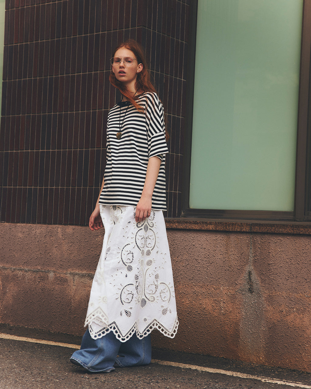 THE SHINZONE 신존 스트라이프 하프 슬리브 T셔츠 보더 T셔츠 FRENCH STRIPED HALF SLEEVE TEE 25SMSCU05【무료우송】