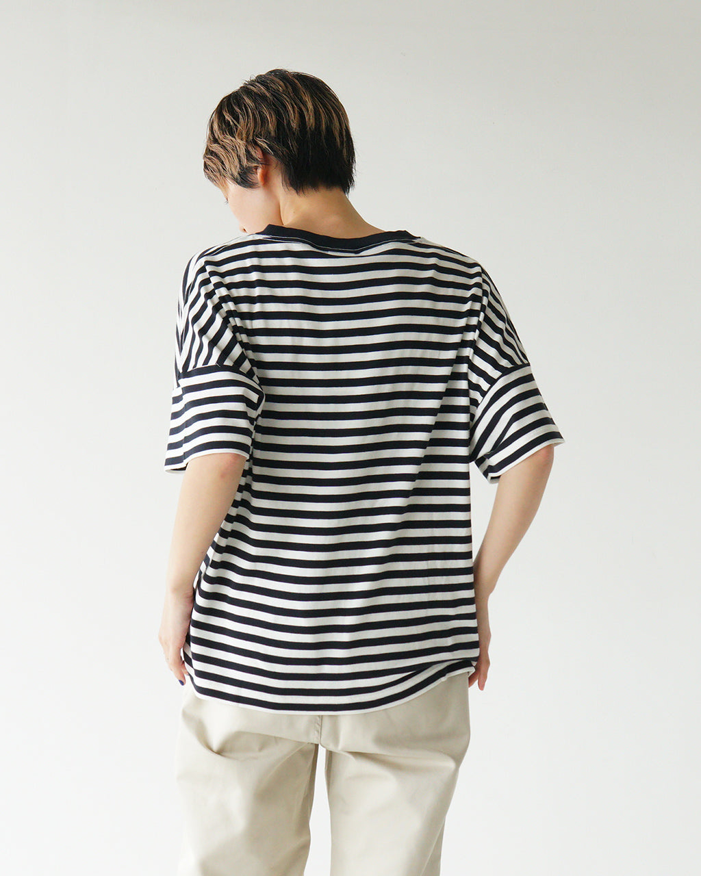 THE SHINZONE 신존 스트라이프 하프 슬리브 T셔츠 보더 T셔츠 FRENCH STRIPED HALF SLEEVE TEE 25SMSCU05【무료우송】
