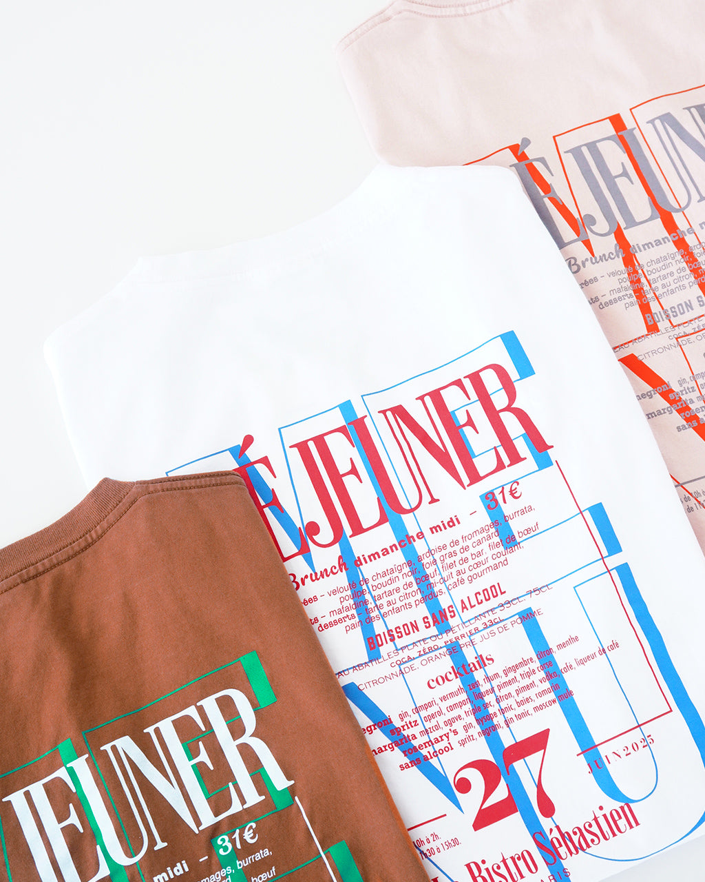 THE SHINZONE シンゾーン グラフィック Tシャツ BISTRO MENU TEE ビストロメニュー バックプリント 半袖 クルーネック カットソー 25SMSCU14【送料無料】