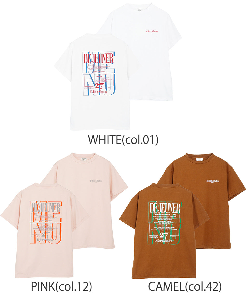 THE SHINZONE シンゾーン グラフィック Tシャツ BISTRO MENU TEE ビストロメニュー バックプリント 半袖 クルーネック カットソー 25SMSCU14【送料無料】