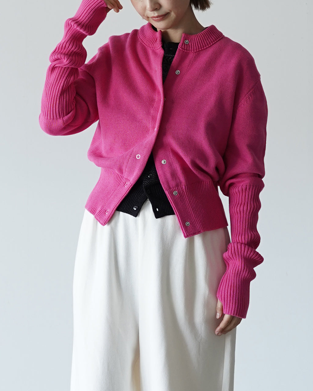 COTTON LONG RIB CARDIGAN 25SMSNI01