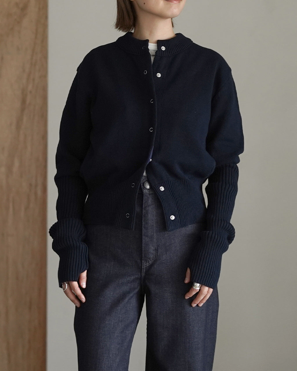 COTTON LONG RIB CARDIGAN 25SMSNI01