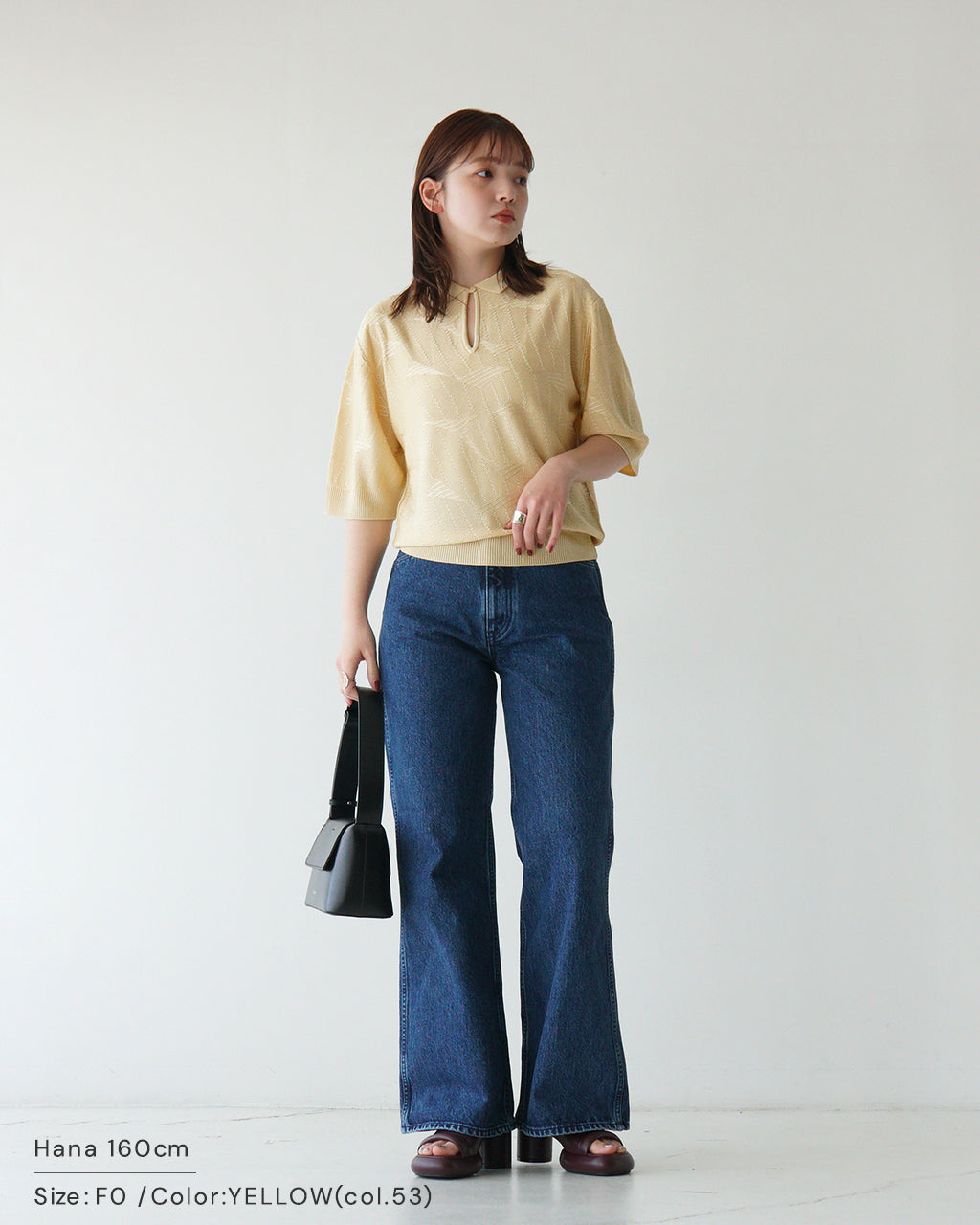【SALE!40%OFF】襟付きニット BRIGHT LACE KNIT POLO ブライト レース ニットポロ フレンチヴィンテージ 光沢レーヨン ガラ編み 涙あきデザイン 25SMSNI05