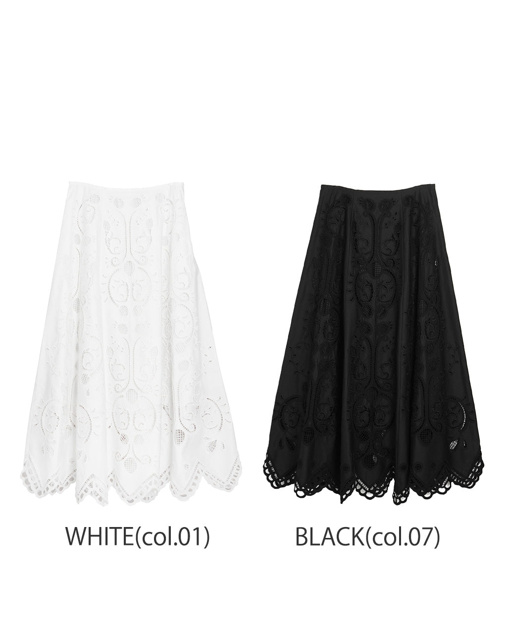 【SALE!40%OFF】刺繍レーススカート ロングスカート EMBROIDERY LACE SKIRT 25SMSSK02 フレアロング ペチコート付き