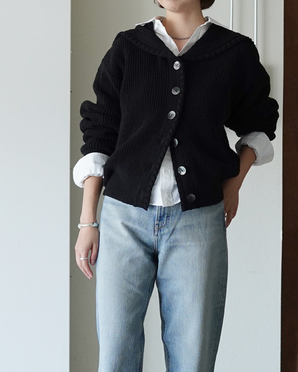 SAILOR COLLAR KNIT CARDIGAN 26SMSNI06