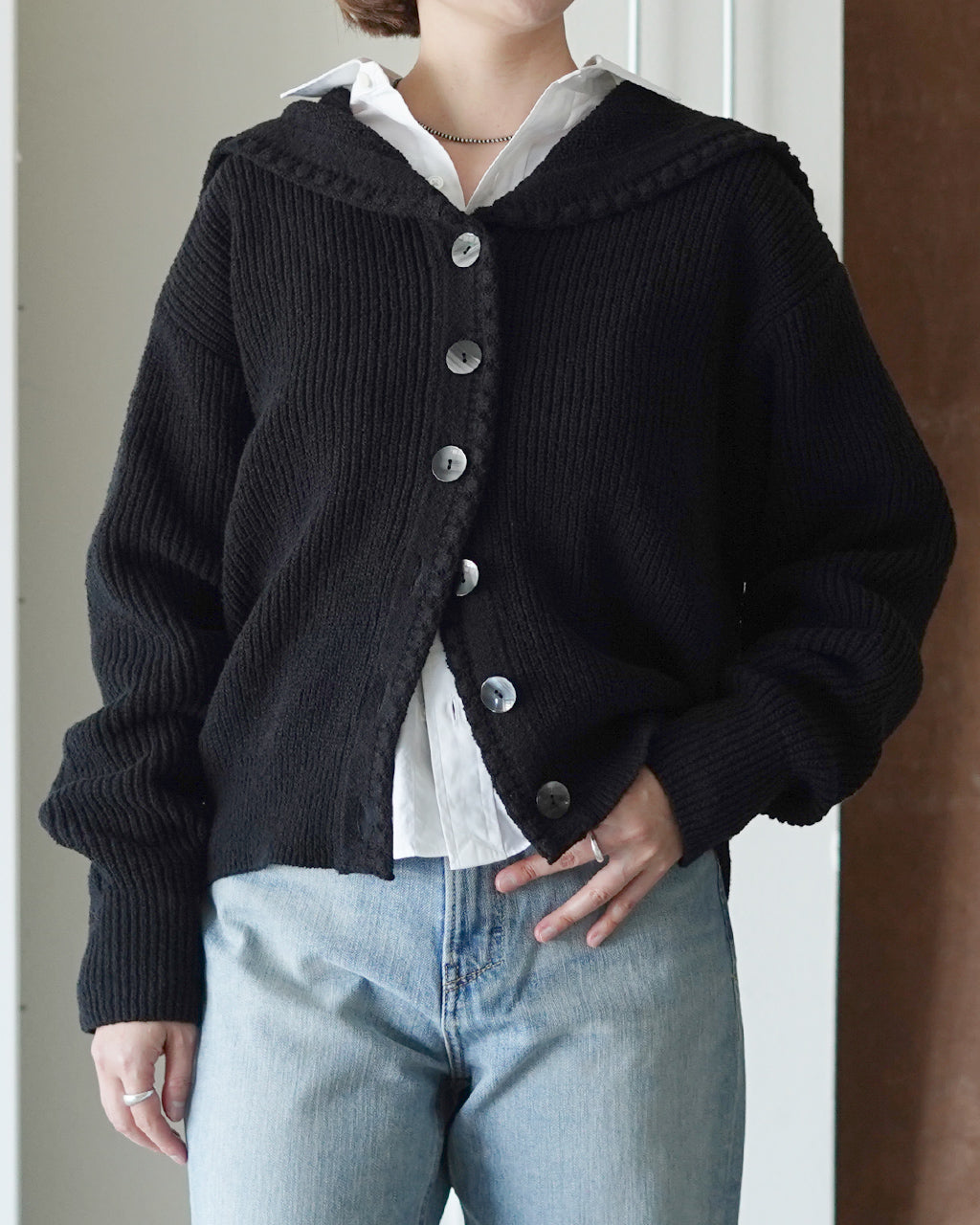 SAILOR COLLAR KNIT CARDIGAN 26SMSNI06
