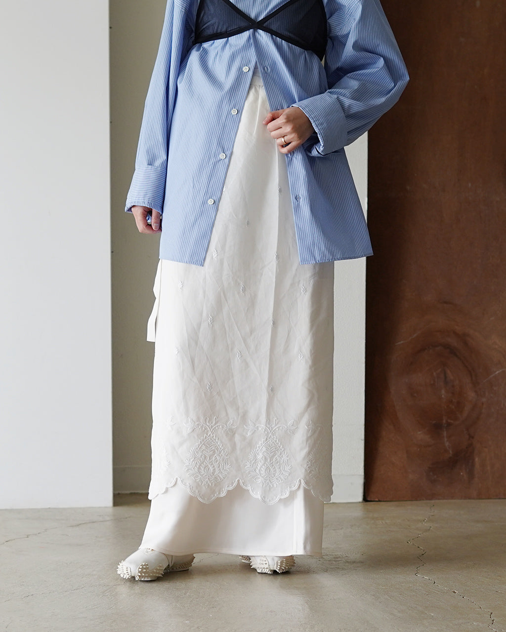 LACE APRON SKIRT 26SMSSK03