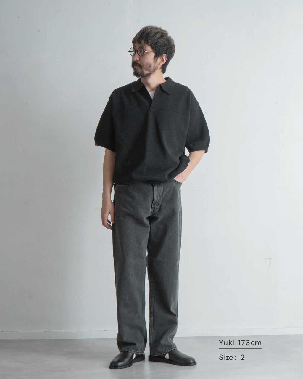 ブラックデニムパンツ 101 DAD'S FIT DENIM PANTS ダッズフィット 01-1010W-D61S