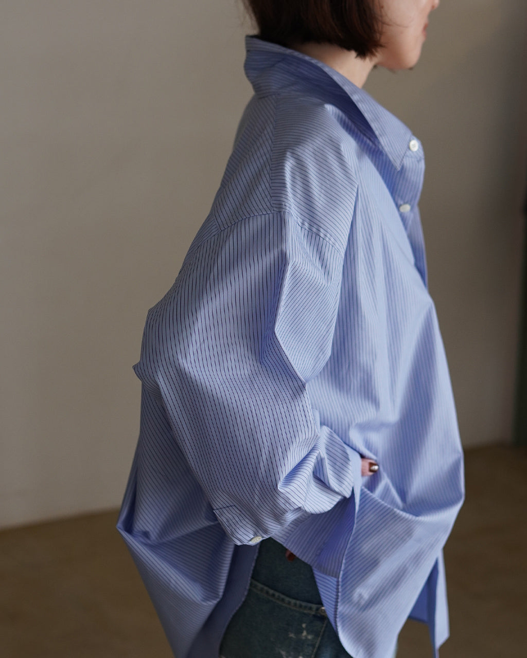 OVER SIZE SHIRT (STRIPE) COM-26S-SH08