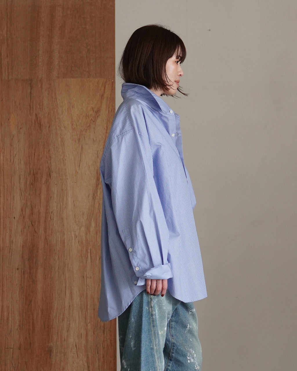 OVER SIZE SHIRT (STRIPE) COM-26S-SH08