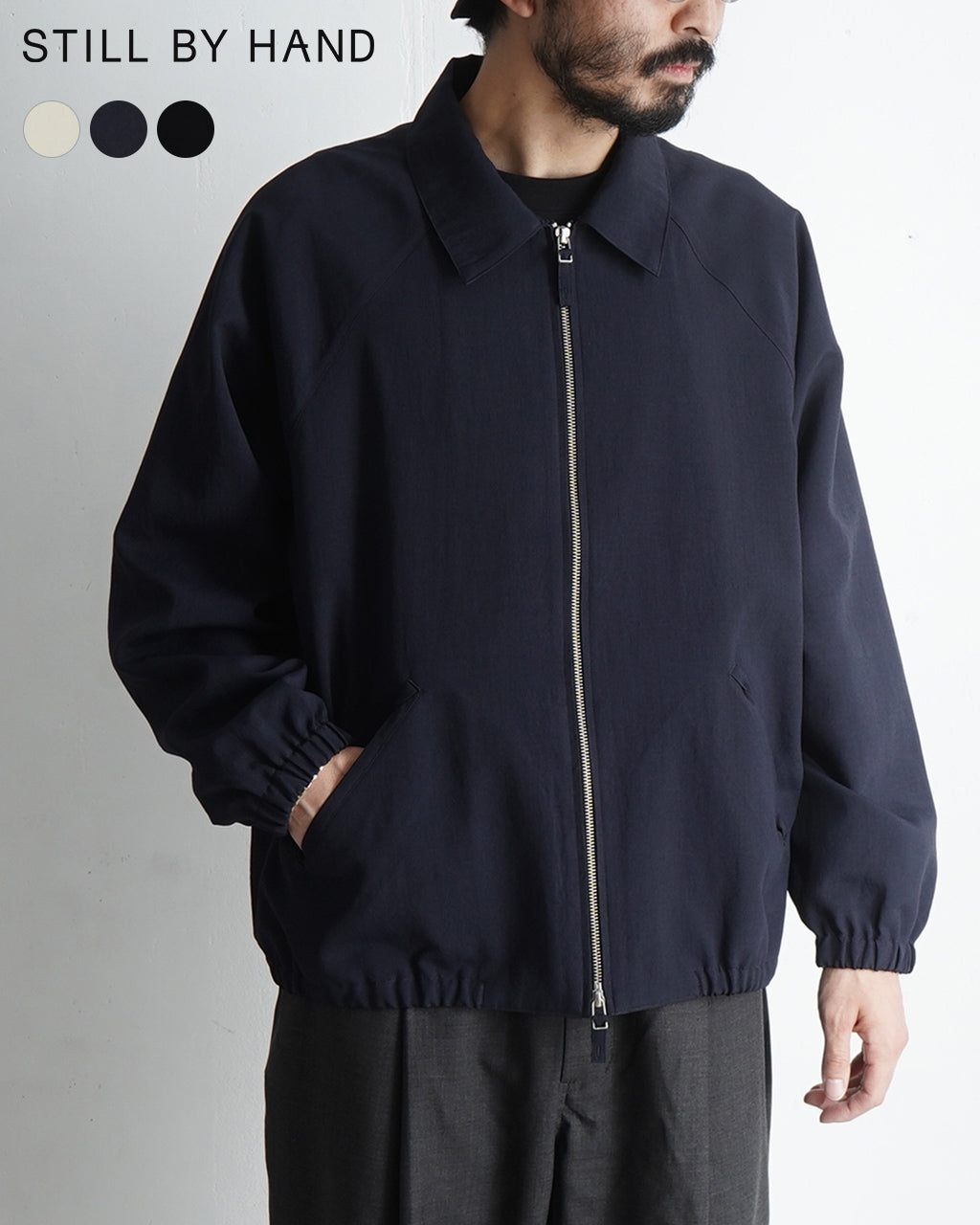 【SALE!30%OFF】ジップアップ ブルゾン Zip up polyester blouson ライトアウター ジャケット BL02251