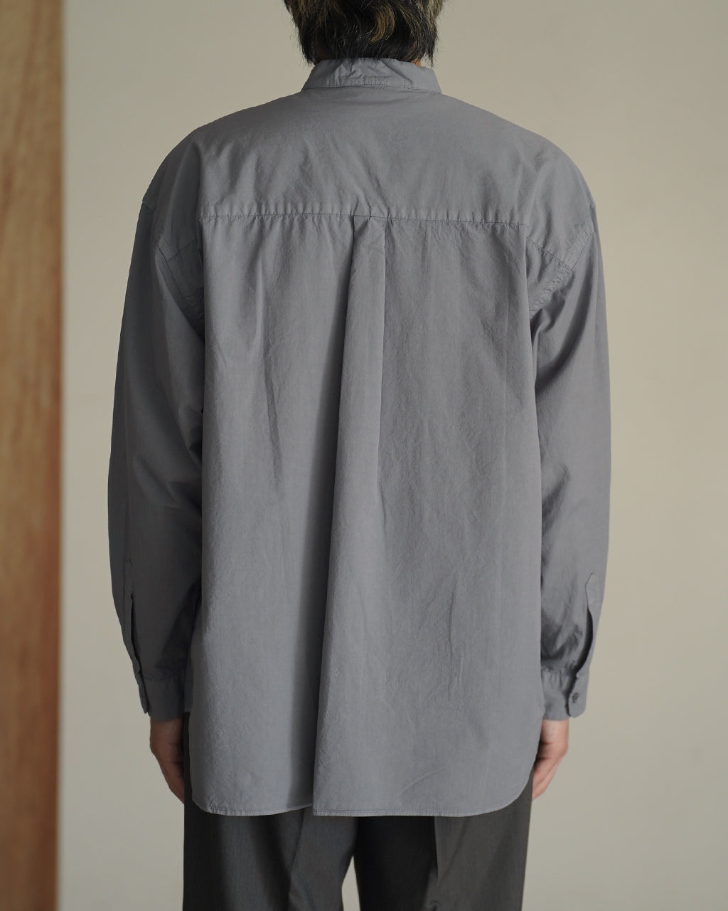 Garment-dye band collar shirt SH03263