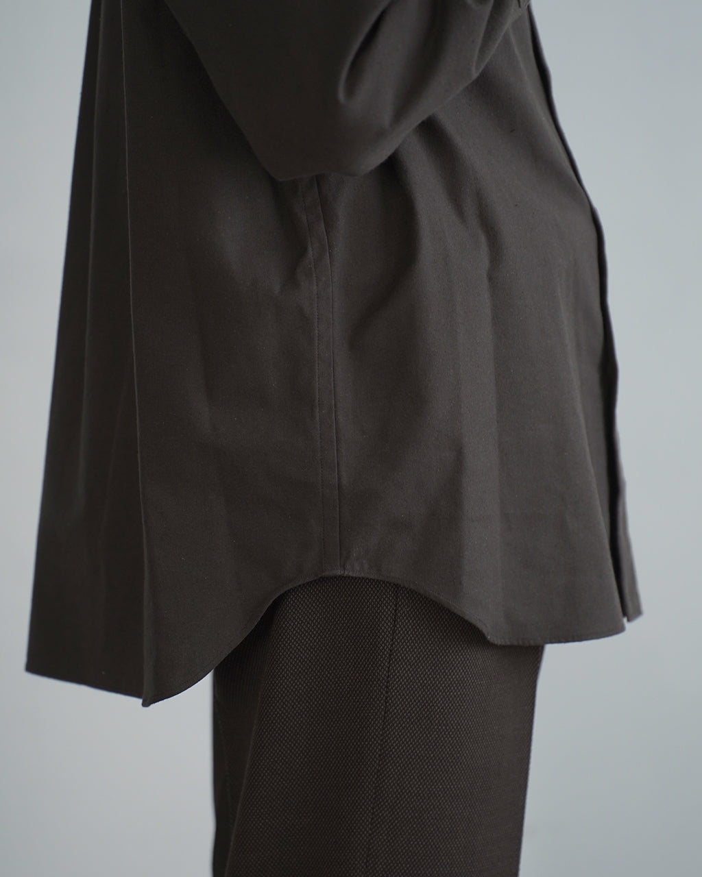 Silk nep band collar shirt SH02263